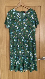 Joe Brown’s Dress UK 18 Green Floral Viscose Short Sleeve - Picture 1 of 8