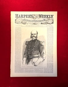 SELTENE BÜRGERKRIEGSZEIT CA 1862 HARPER'S WOCHENZEITUNG MIT MAJ GEN BURNSIDE - Bild 1 von 10