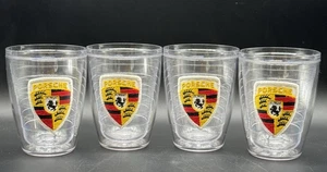 Vintage Porsche Car Plastic Signature Series Cups W/Porsche Patch USA Lot of 4 - Picture 1 of 12