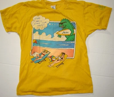 Camiseta Hobie 1986 vintage puntada única amarilla salón lagarto surfista talla grande Foto 1 de 4