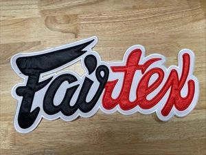 Fairtex Muaythai XL Patch For Uniform, Shorts, Jacket, etc Black/Red 13.5”x7” - Picture 1 of 3