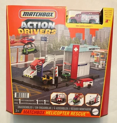 Matchbox Action Drivers Helicopter Rescue Playset NEW SEALED - Image 1 of 4
