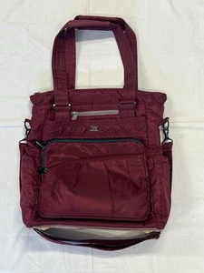Lug ACE 2 Nylon Tote - weinrot wandelbare Reisetasche mehrere Taschen einige Gebrauchsspuren - Bild 1 von 4