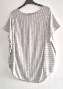 Women's Oliver Bonas Soft Grey & White Stripe Top, Size: Uk 8  - Picture 1 of 12