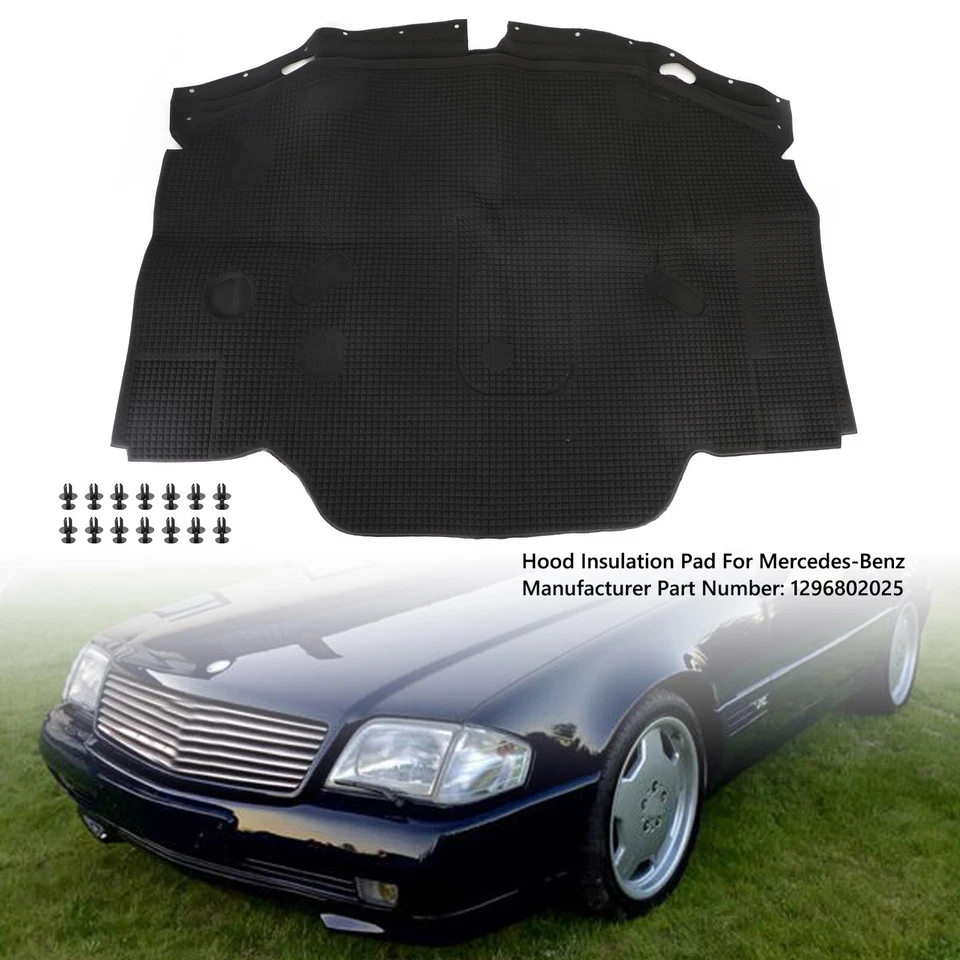 Hood Insulation Pad 1296802025 For Mercedes-Benz 300SL 500S R129 SL500 SL600 — 第 1/4 张图片