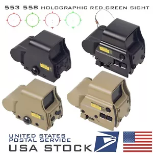553 558 Red Green Dot Holographic Reflex Sight Scope Tactical Hunting 20mm Rail - Picture 1 of 28