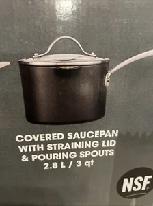 Kirkland Signature 3 Qt. Anodized Saucepan & Stainless Straining Lid Nonstick - Picture 1 of 6