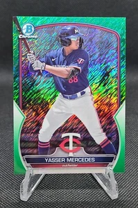 2023 Bowman Chrome Yasser Mercedes Green Shimmer Refractor 26/99 Twins #BCP-202 - Picture 1 of 3