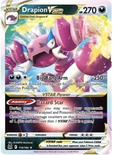 Drapion VSTAR 119/196 Lost Origins Pokemon Card TCG Near MINT - Image 1 of 1