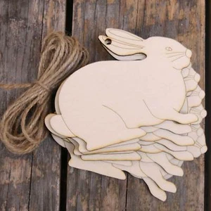10x Wooden Rabbit Craft Shape 3mm Ply with Detail Rodent Pet Wildlife Animal - Picture 1 of 4