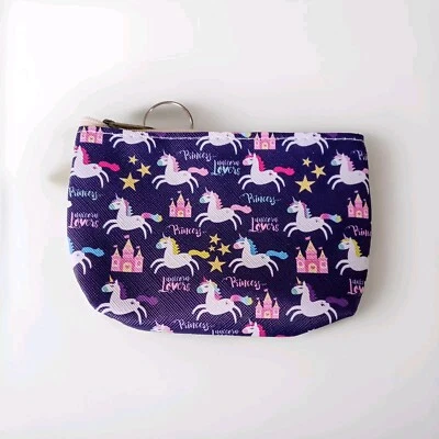 Mini Bolsa de Bolsillo para Cambio de Moneda de Unicornio Mini Castillo Princesa Púrpura Rosa Nuevo Foto 1 de 4