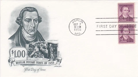 Patrick Henry # 1052 1955 Artmaster First Day Cover Pair of Two Cover