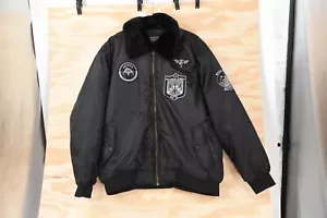Avirex Tomcat Bomber Flight Insulated Patches Faux Fur Collar Jacket Mens XL - Picture 1 of 16