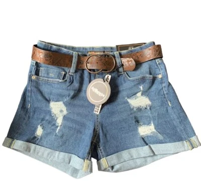 Pantalones Cortos Jeans Denim Boyfriend Casa de Muñecas Desgastados Puños Talla 5/6 Cinturón Nuevo con Etiquetas Foto 1 de 4