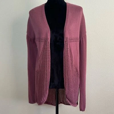 Element top women large cotton blend long sleeve open front cardigan sweater - Image 1 of 4