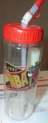 Vintage 97' Champion Chicago Bulls Championship NBA Fangear Retro Water Bottle Cover