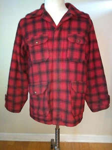 Vintage 50s Woolrich Mens 523 Plaid Wool Hunting Coat Jacket Sz 40 Vintage USA - Picture 1 of 12