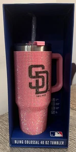 New San Diego Padres MLB Rhinestones Bling Colossal Tumbler SD 40oz Pink - Picture 1 of 3