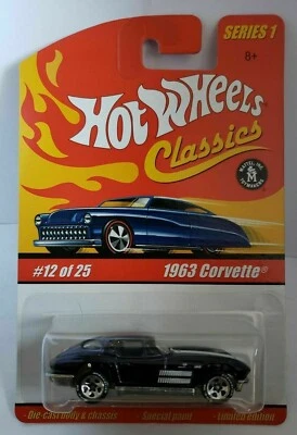 CORVETTE 1963 CHEVROLET '63 DARK PURPLE 1/64 HOT WHEELS CLASSICS #12 OF 25 - Image 1 of 4