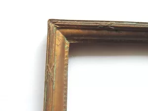 Ancienne monture de cadre en métal doré avec frise rectangle XIXeme - Imagen 1 de 4