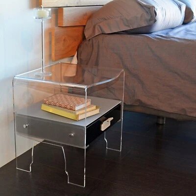 SLATO COMODINO NEMESI Design Moderno in plexiglass trasparente - Immagine 1 di 4