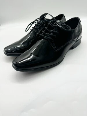 Calvin Klein Brodie Square Toe Black Patent Oxfords Dress Shoes Mens Size 8.5 - Image 1 of 4