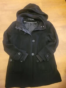 NEXT WOLLMANTEL DAMEN MIT KAPUZE UK18 SCHWARZ - Bild 1 von 5