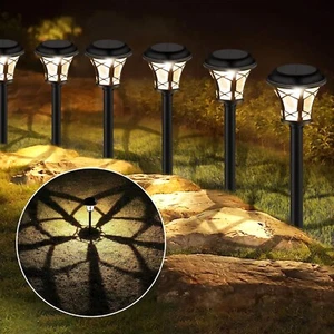 Solar Pathway Lights Outdoor Waterproof - 6 Pack Super Bright Glass Solar Lights - Picture 1 of 8