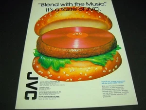 VINYL HAMBURGER clever 1982 music business PROMO POSTER AD from JVC mint cond - Picture 1 of 1