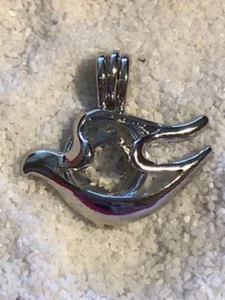 Versilberter Perlenkäfig und 925 Sterling 18" Halskette #41 Taube - Bild 1 von 1