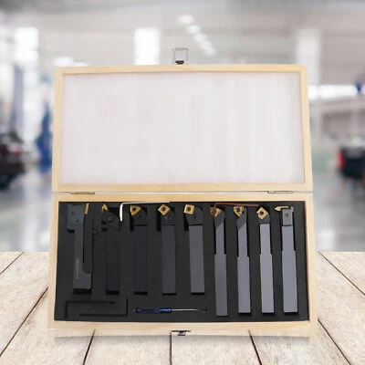 9 tlg Drehstahl Satz 20mm mit Wendeplatten Drehmeißel-Set Drehstähle 20x20mm NEU - Bild 1 von 4