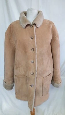 Ladies Coat Elizabeth by Liz Claiborne, Size XL, Brown/Cream Faux Fur, Used 0395 - Image 1 of 4