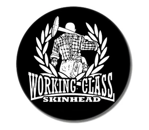 WORKING CLASS SKINHEAD Button Pin 2,5cm Skin Punk Punkrock Oi! HC Buttons Pins - Foto 1 di 1