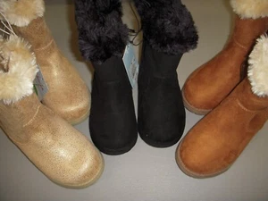 Cat and Jack Leah Toddler Girl's Shearling Style Zipper Slip-On Boots - Picture 1 of 7
