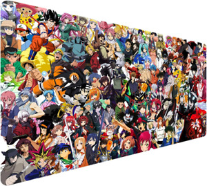  Full Desk Keyboard Mouse Pad, XXL Bigmouse Pad with Anime, Waterproof and Anti-