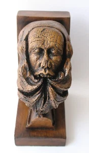 Green Man Book End Gothic Medieval Carving Reproduction Ely Cathedral Greenman. - Picture 1 of 8