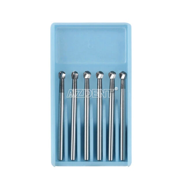 AZDENT FG #6 Dental Surgical Tungsten Carbide Round Bur 25mm 6/Box