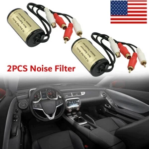 2PCS RCA Filtro Rumore Audio Soppressore Ground Loop Isolatore per Auto AMP Stereo - Foto 1 di 7