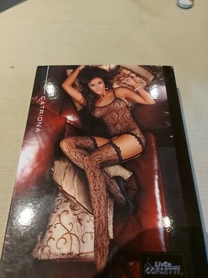 LivCo Corsetti CATRIONA Damen Catsuit, Bodystocking, Schritt offen, schwarz S/L - Bild 1 von 2