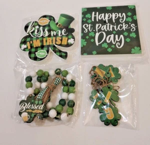 St Patrick's Day Tiered Tray Decoration Set Wood Home decor Decoration Gift set - Picture 1 of 5