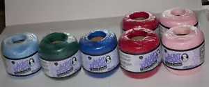 Tante Lydia's 7-teiliges Set klassisch gehäkelt 350 yds ea grün blau rosa rot 100 % Cotto - Bild 1 von 8