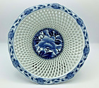 Japanese Porcelain Hasami Arita Blue and White dishes of Sukashi Kinpo klin