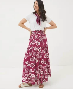 FatFace Jayla Tapete Fuchsia Lila Blumen Maxirock - Größe 16 - Bild 1 von 10