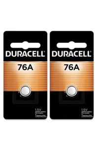 2 76A Duracell 1.5V Alkaline Button Batteries (LR44, A76, EPX76, PX76A, V136A) - Picture 1 of 1