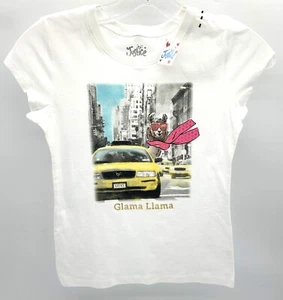 NWT Girls Justice Size 8 Short Sleeve " Glama Llama" Top - Picture 1 of 4