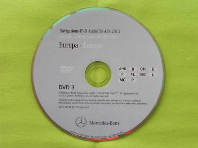 DVD NAVIGATION MERCEDES-BENZ AUDIO 50 APS BELGIEN FRANCE SPAIN 2013 A B E GL M R - Bild 1 von 2