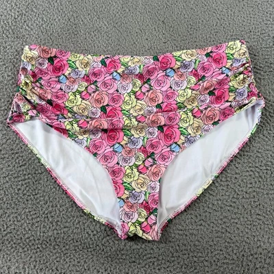 Unbranded High Waisted Swimsuit Bikini Bottom Pink Floral Size 4XL - Image 1 of 4