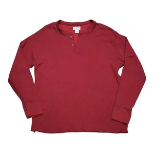 LL Bean Henley Herren L River Driver Langarm Hemd Wollmischung 02037 rostrot - Bild 1 von 3