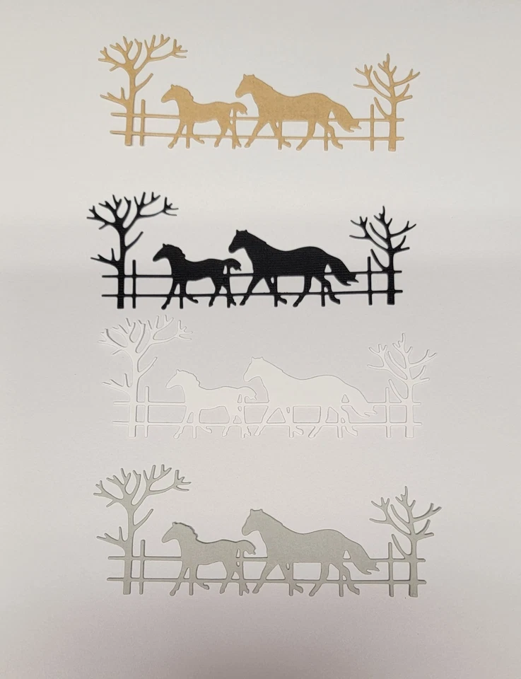 🐎 CABALLOS 🐎 Cartulina troquelada (4 piezas)•Valla• •Árboles•Caballos•Adornos  Foto 1 de 1