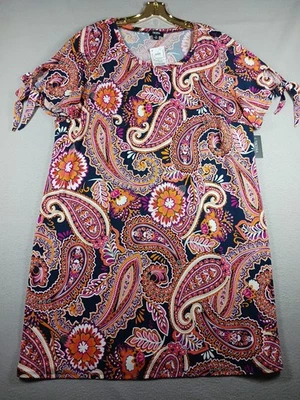 Tacera женщина плюс платье 2 X многоцветный пейсли богемное комфорт яркие цвета - Изображение 1 из 4